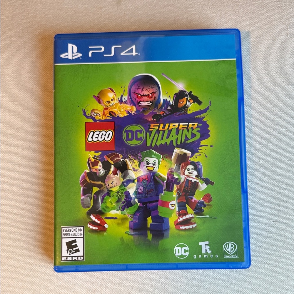 LEGO DC Super-Villains PS4 Game with Green and Purple Cover